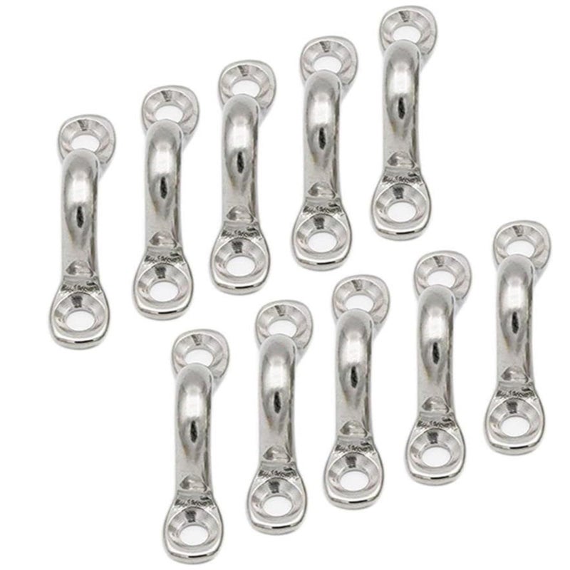 Tebery 10 Pack Boat Top Pad Eye, Stainless Steel Bimini Boats Top Eye Strap with Screws, Sturdy Tie Down Anchors Hardware, Kayak Deck Loops for Boat Canoe Rigging - Image 1